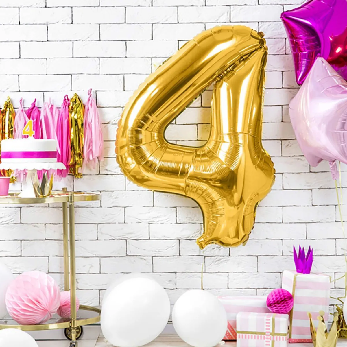 Discount Balon Metal Foliowy Cyfra "4" 86 Cm Sale