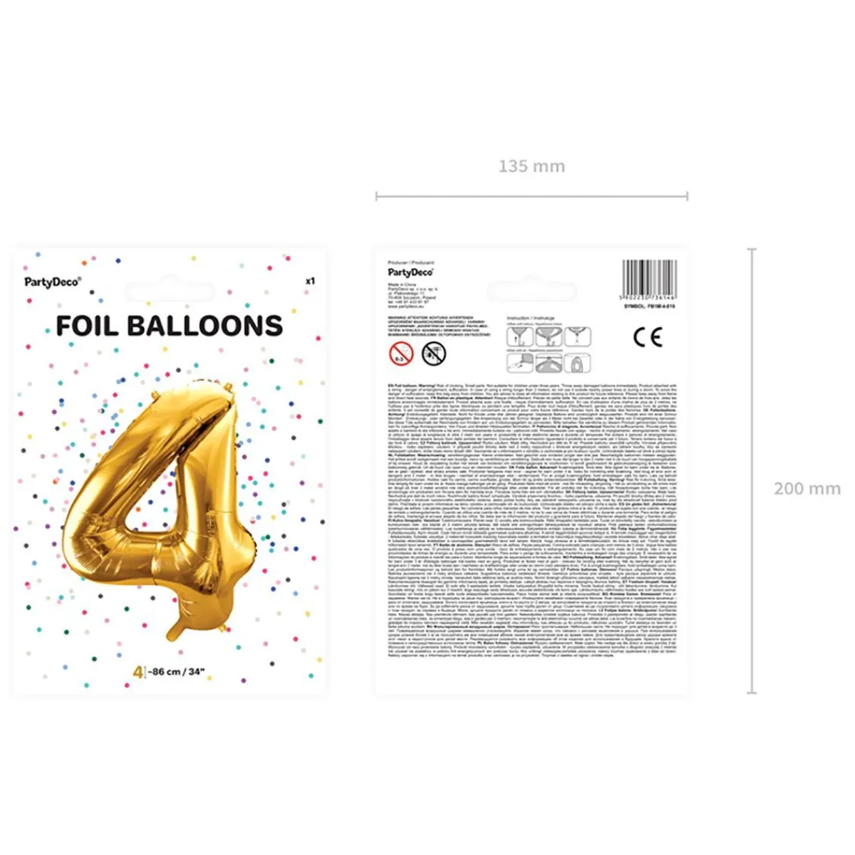 Discount Balon Metal Foliowy Cyfra "4" 86 Cm Sale