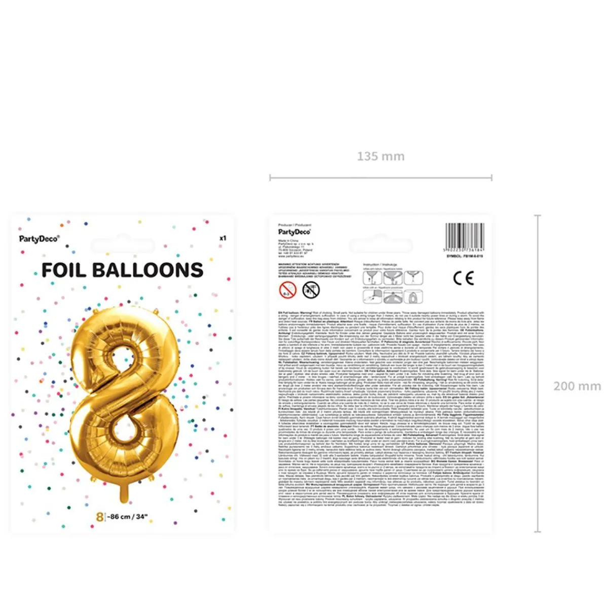 Cheap Balon Metal Foliowy Cyfra "8" 86 Cm Sale