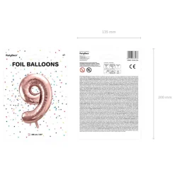 Clearance Balon Pink Metal Foliowy Cyfra