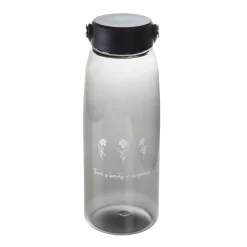 Flash Sale Butelka Emoji Czarna Z Kwiatkami 1,2 L Naczynia Ogródowe I Piknikowe
