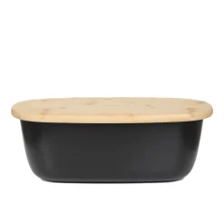 Cheap Chlebak Nores Z Bambusowa Pokrywka Czarny 37X22X14 Cm Chlebaki