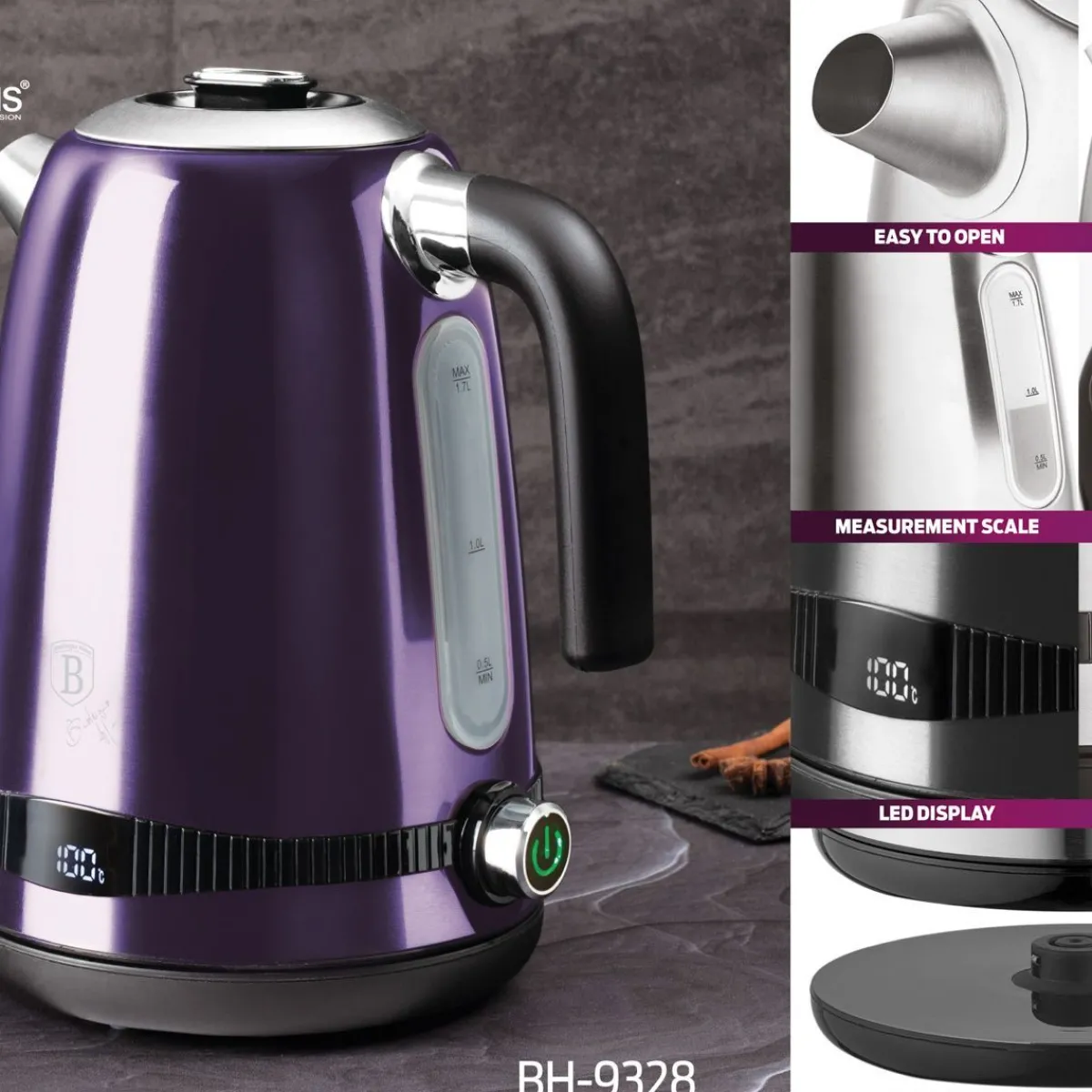 Cheap Czajnik Elektryczny Purple Eclipse Z Regulacja Temperatury 1,7 L Sprzęt Agd