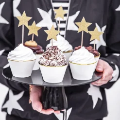 Discount Dekoracja Stars Do Muffinek Zlote Gwiazdki 6 Szt. 11,5 Cm Sale