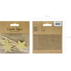 Discount Dekoracja Stars Do Muffinek Zlote Gwiazdki 6 Szt. 11,5 Cm Sale