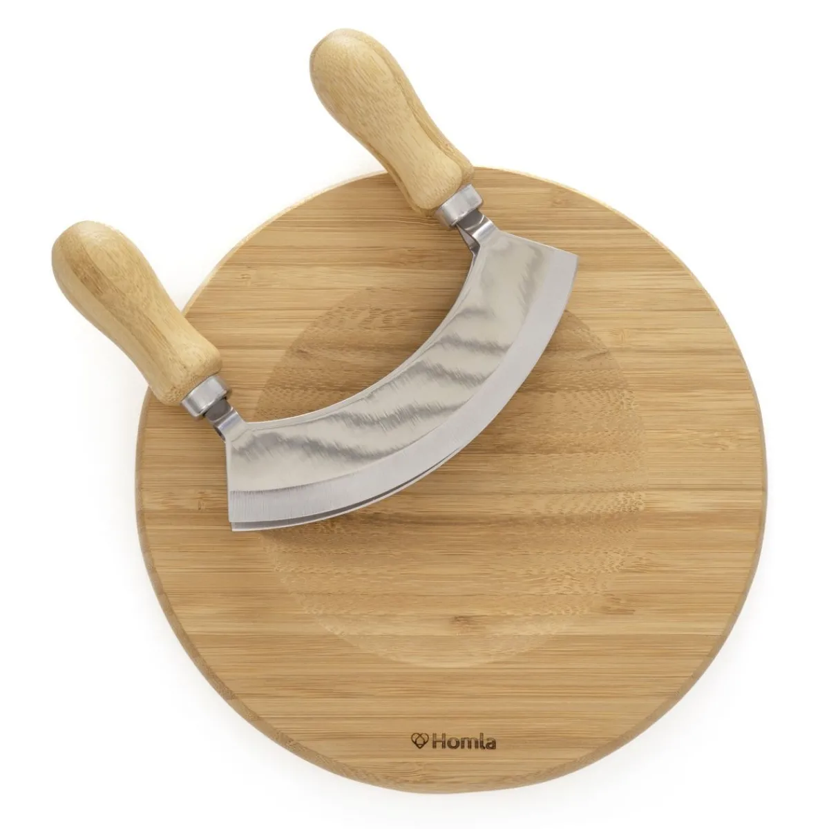 Best Sale Deska Bambou Okragla Z Nozykiem Do Ziol 20X1,6 Cm Deski Do Krojenia