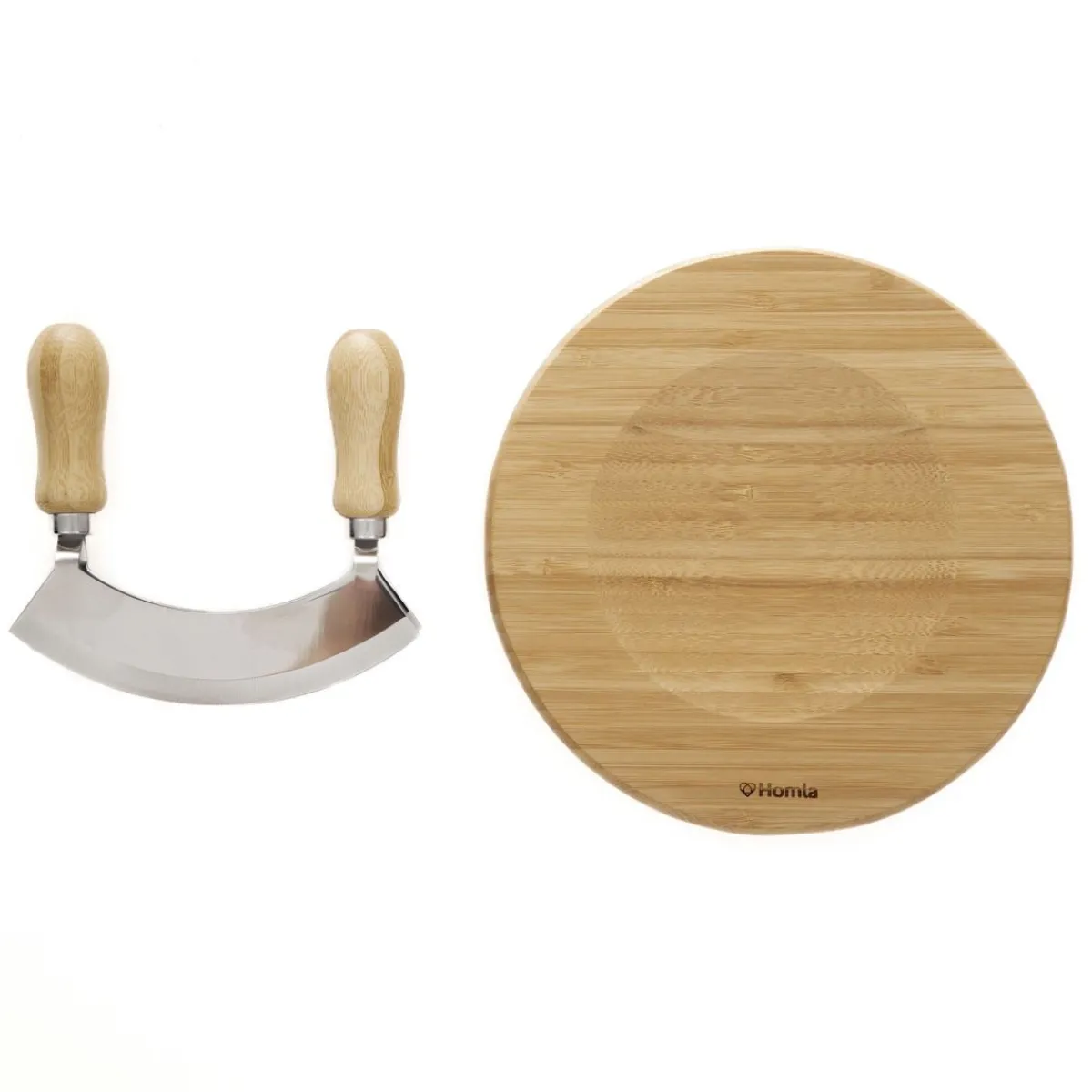 Best Sale Deska Bambou Okragla Z Nozykiem Do Ziol 20X1,6 Cm Deski Do Krojenia
