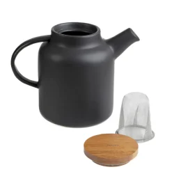 Hot Dzbanek Poline Z Akacjowym Wieczkiem Czarny 1L Dzbanki Szklane