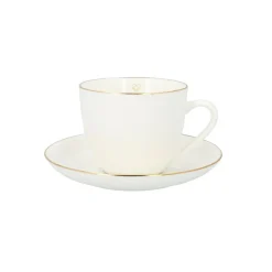Fashion Filizanka Auro Z Podstawka Ze Zlota Obwodka 0,21 L Zastawa Porcelanowa