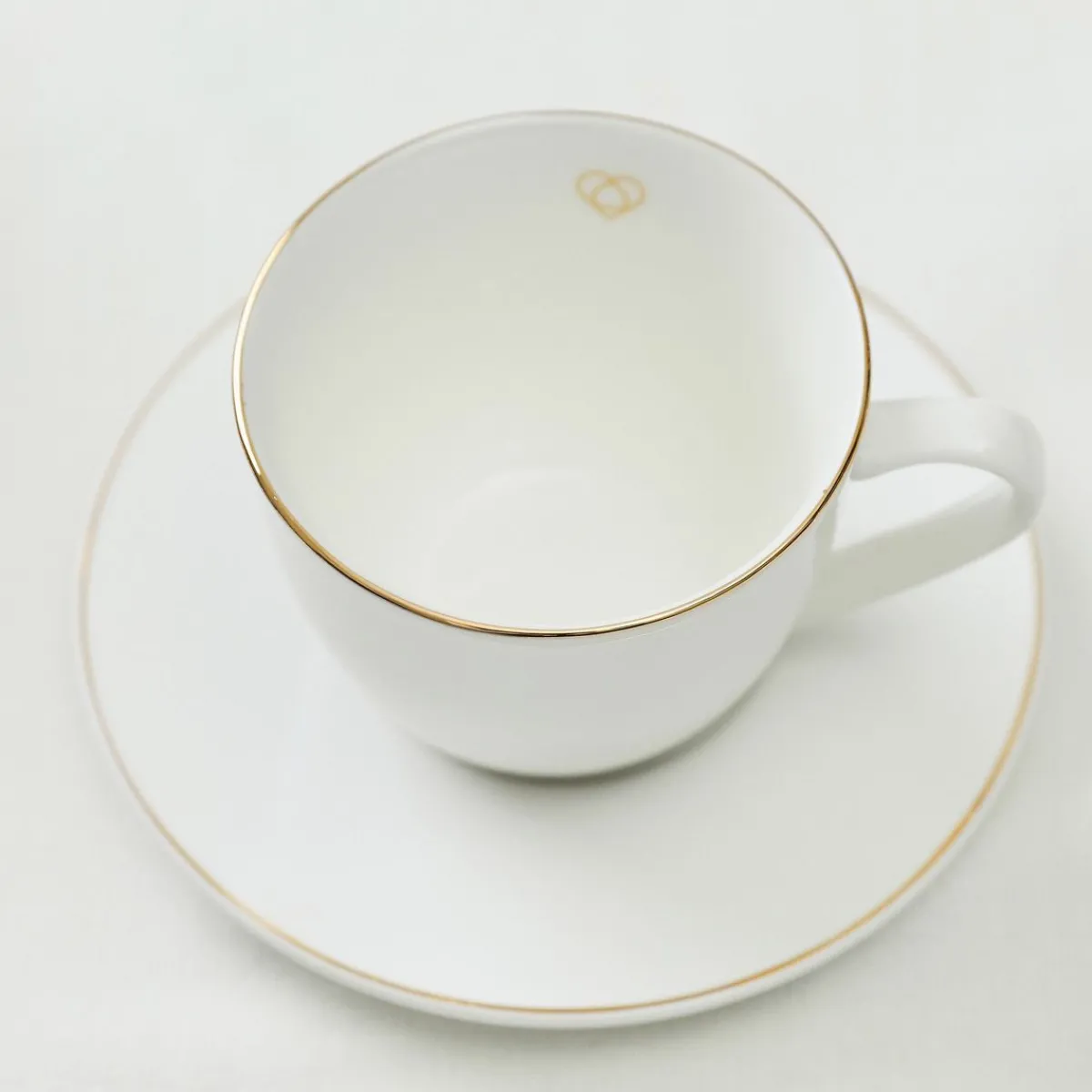 Fashion Filizanka Auro Z Podstawka Ze Zlota Obwodka 0,21 L Zastawa Porcelanowa