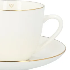 Fashion Filizanka Auro Z Podstawka Ze Zlota Obwodka 0,21 L Zastawa Porcelanowa