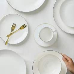 Fashion Filizanka Auro Z Podstawka Ze Zlota Obwodka 0,21 L Zastawa Porcelanowa