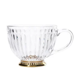 Shop Filizanka Barrel Szklana W Paski Ze Zlota Nozka 0,36 L Naczynia Ogródowe I Piknikowe