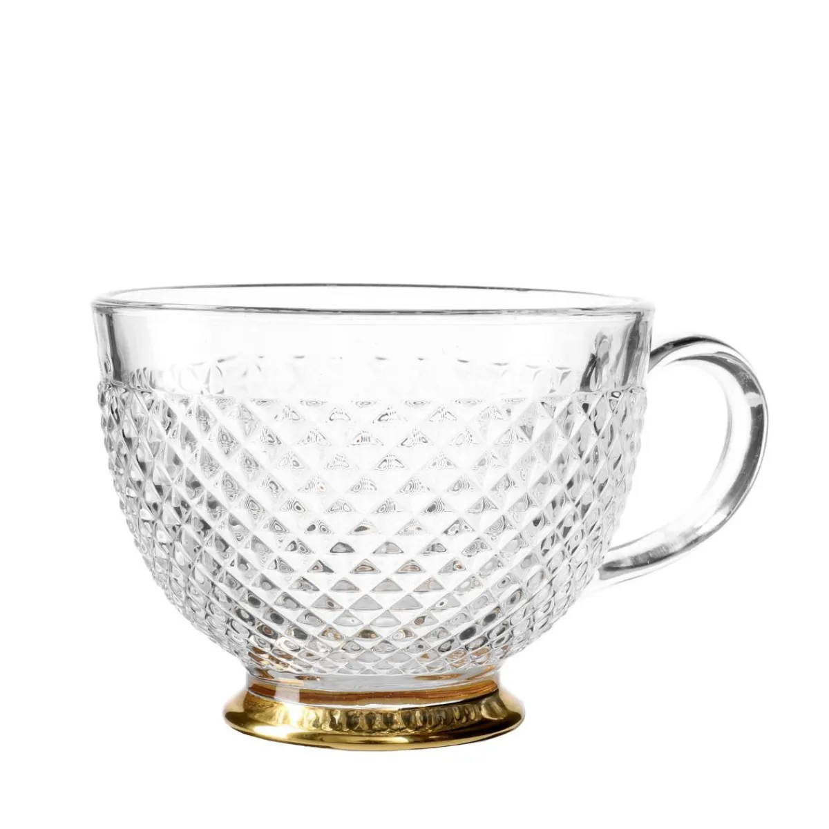 Best Filizanka Barrel Szklana W Kropki Ze Zlota Nozka 0,36 L Naczynia Ogródowe I Piknikowe
