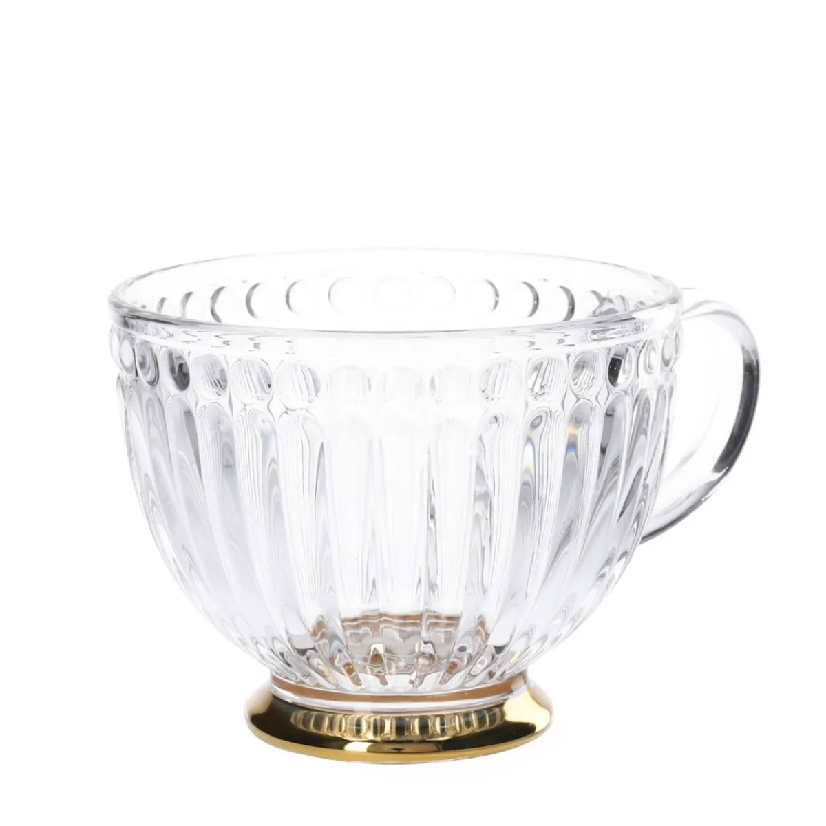 Shop Filizanka Barrel Szklana W Paski Ze Zlota Nozka 0,36 L Naczynia Ogródowe I Piknikowe