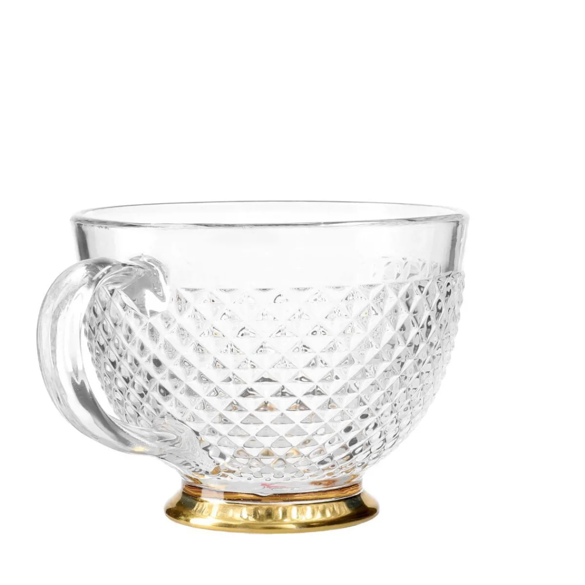 Best Filizanka Barrel Szklana W Kropki Ze Zlota Nozka 0,36 L Naczynia Ogródowe I Piknikowe