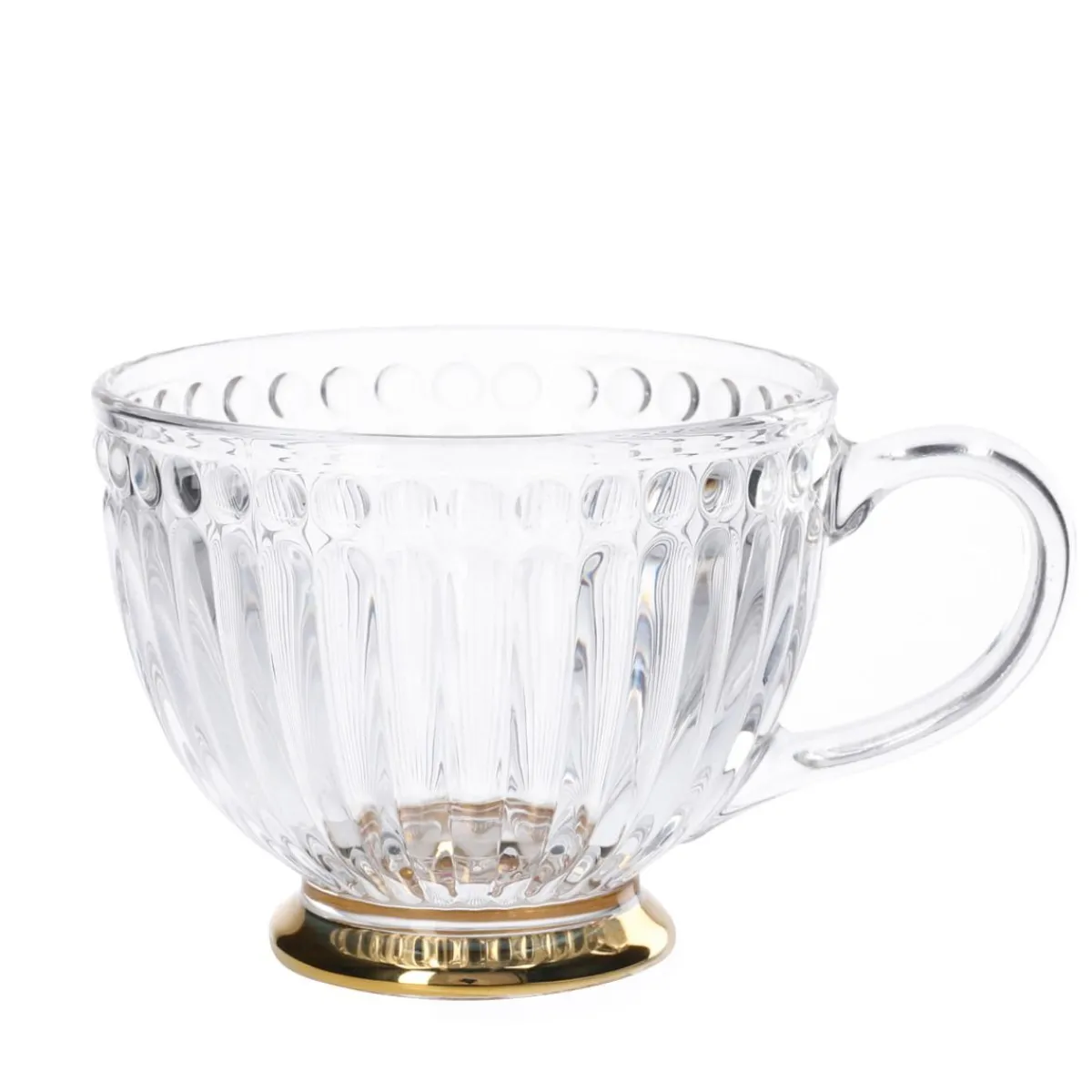 Shop Filizanka Barrel Szklana W Paski Ze Zlota Nozka 0,36 L Naczynia Ogródowe I Piknikowe