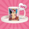 Fashion Filizanka Frida Kahlo Do Espresso Ze Spodkiem Fioletowa 0,08 L Filizanki