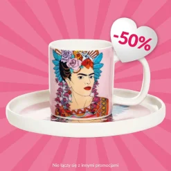 Fashion Filizanka Frida Kahlo Do Espresso Ze Spodkiem Fioletowa 0,08 L Filizanki