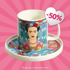 Cheap Filizanka Frida Kahlo Do Espresso Ze Spodkiem Turkusowa 0,08 L Filizanki