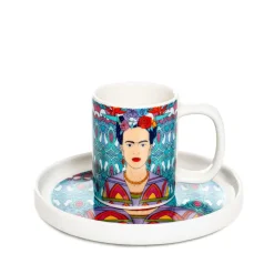 Cheap Filizanka Frida Kahlo Do Espresso Ze Spodkiem Turkusowa 0,08 L Filizanki