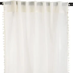 Sale Firanka Adi Z Pomponikami Kremowa 140X250 Cm Zasłony I Firany