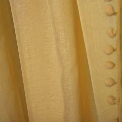 Outlet Firanka Adi Z Pomponikami Musztardowa 140X250 Cm Zasłony I Firany