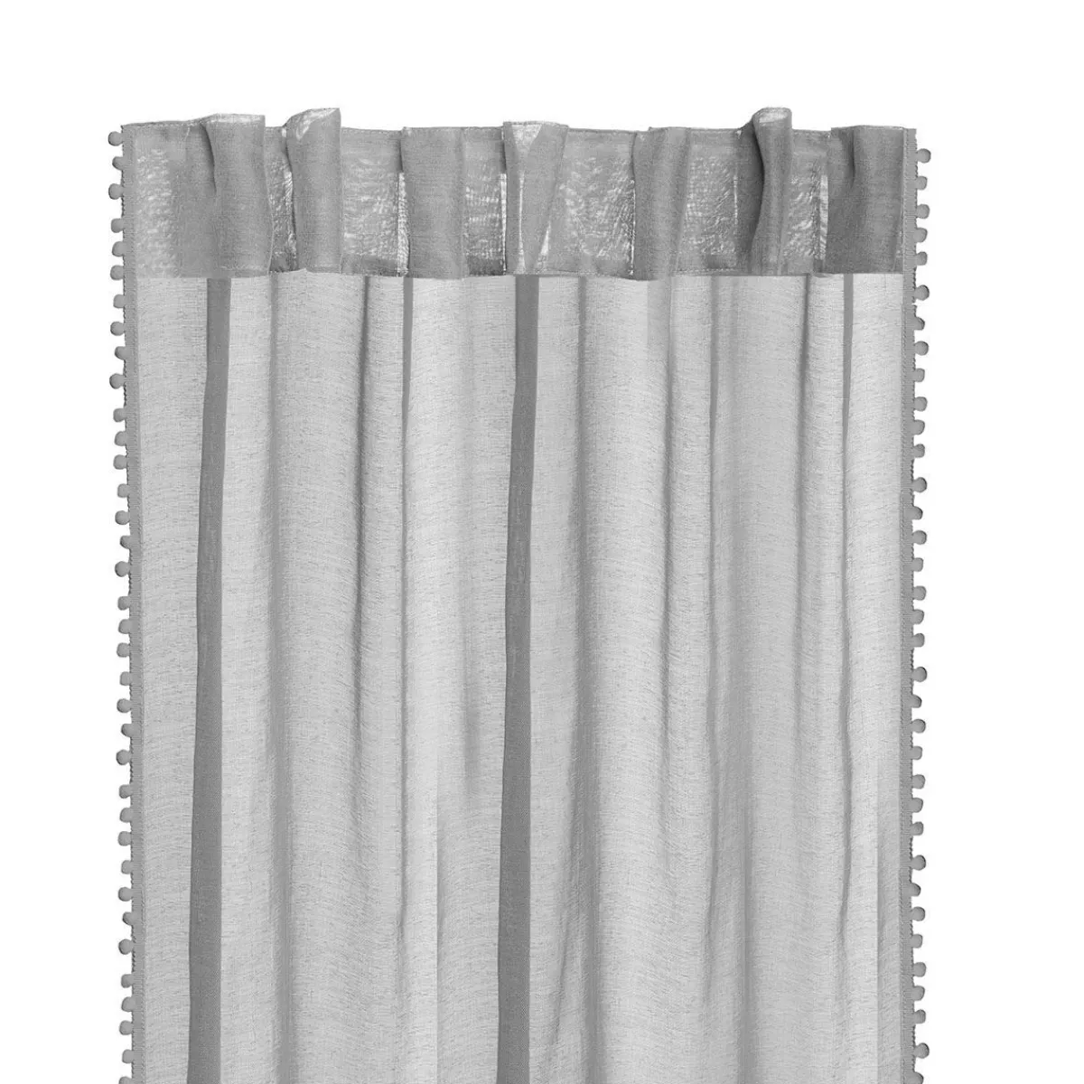 Cheap Firanka Adi Z Pomponikami Szara 140X250 Cm Zasłony I Firany