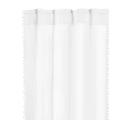 Store Firanka Adi Z Pomponikami Biala 140X250 Cm Zasłony I Firany