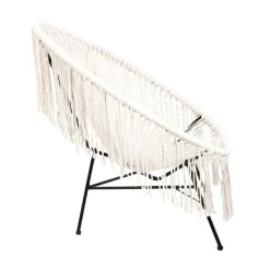 Outlet Fotel Acapulco Bliss Makrama Ecru 93X73X85 Cm Krzesła Ogródowe