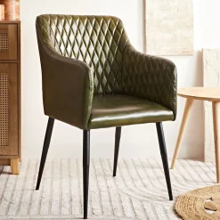 Best Sale Fotel Brizo W Obiciu Ze Skory Bawolej Zielone 55X60X86 Cm Fotele