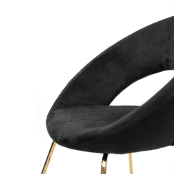 Shop Fotel Jared Welurowe Czarne 73X47X84 Cm Krzesła