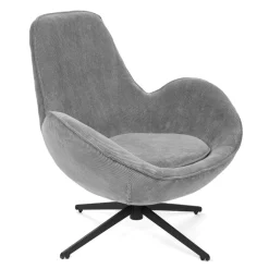 Cheap Fotel Lunaire Obrotowy W Tkaninie Teddy Boucle Szary 86X76X87 Cm Fotele