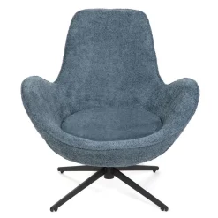 Best Sale Fotel Lunaire Obrotowy W Tkaninie Teddy Boucle Granatowy 86X76X87 Cm Fotele