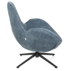 Best Sale Fotel Lunaire Obrotowy W Tkaninie Teddy Boucle Granatowy 86X76X87 Cm Fotele