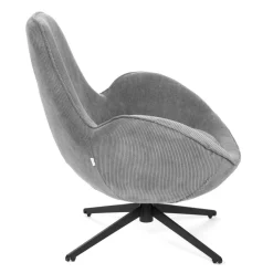Cheap Fotel Lunaire Obrotowy W Tkaninie Teddy Boucle Szary 86X76X87 Cm Fotele