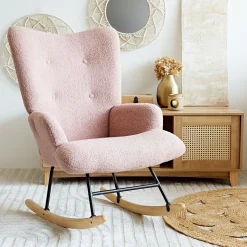 Clearance Fotel Moss Teddy Boucle Bujany Rozowy W Tkaninie Teddy Boucle 72X73X92 Cm Fotele