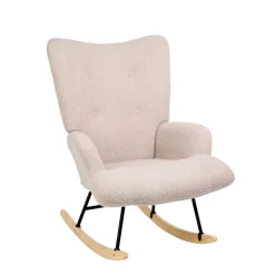 Store Fotel Moss Teddy Boucle Bujany Bezowy W Tkaninie Teddy Boucle 72X73X92 Cm Fotele
