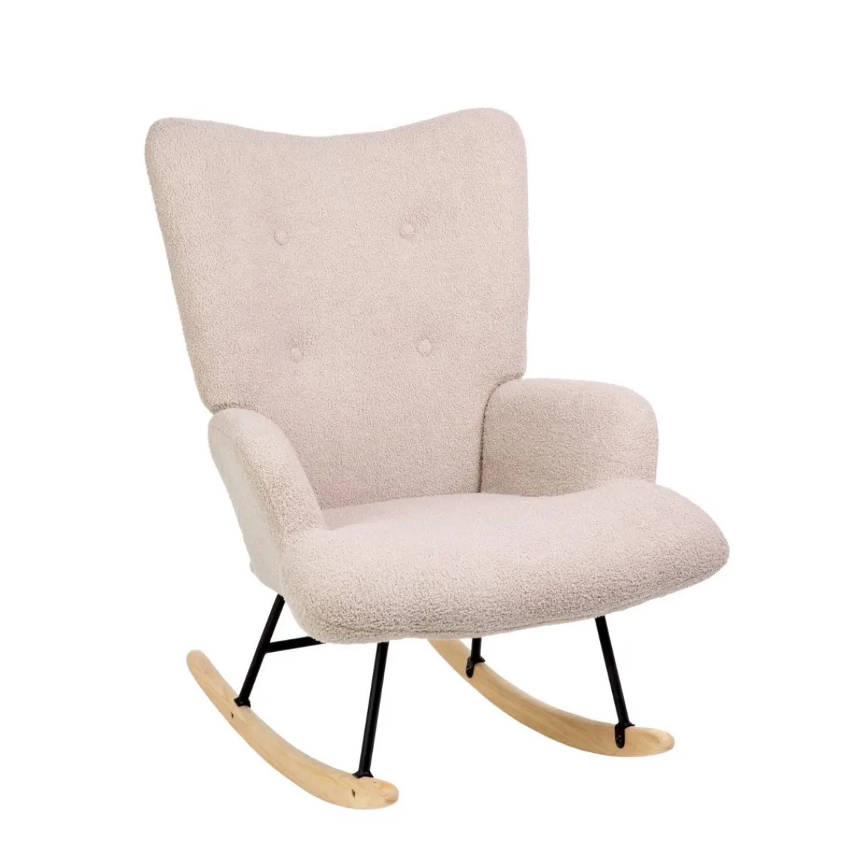 Store Fotel Moss Teddy Boucle Bujany Bezowy W Tkaninie Teddy Boucle 72X73X92 Cm Fotele