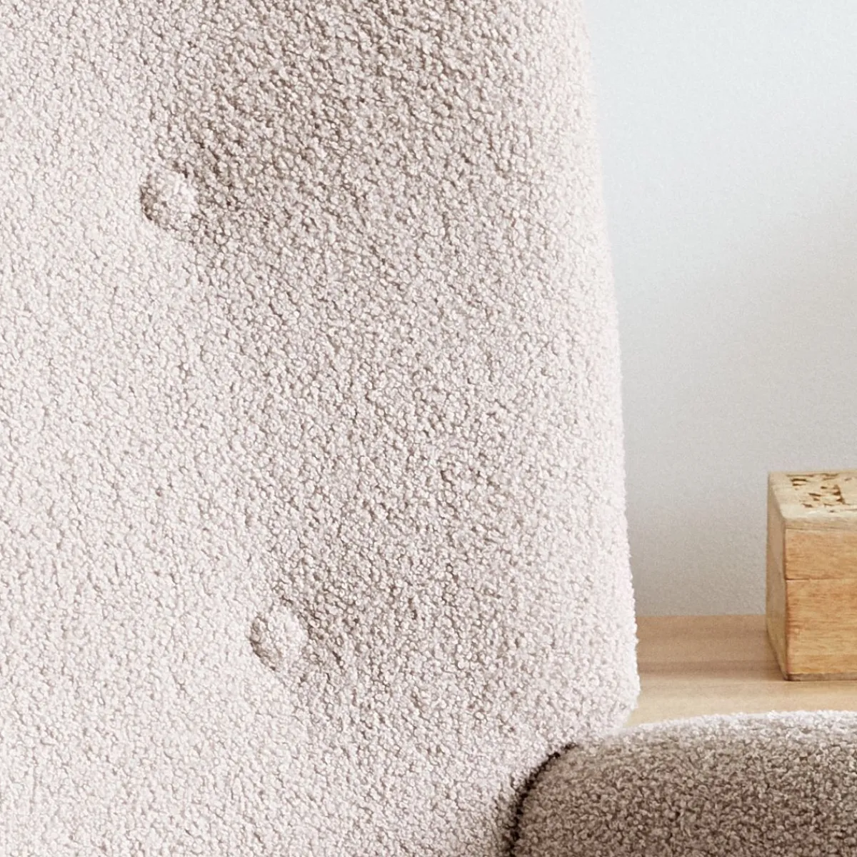 Store Fotel Moss Teddy Boucle Bujany Bezowy W Tkaninie Teddy Boucle 72X73X92 Cm Fotele