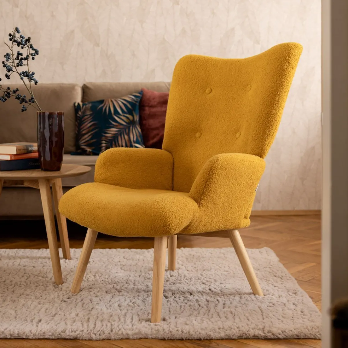 Best Fotel Moss Teddy Boucle W Tkaninie Teddy Fotele