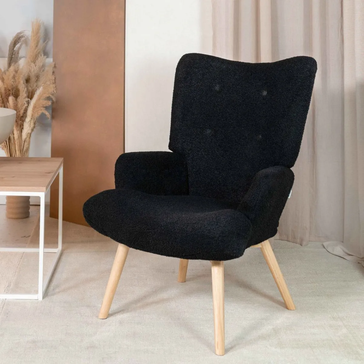 Sale Fotel Moss Teddy Boucle W Tkaninie Teddy Fotele