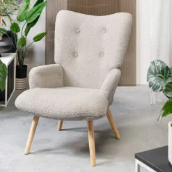 Shop Fotel Moss Teddy Boucle W Tkaninie Teddy Fotele