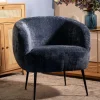 Store Fotel Pallstol Szenilowy Granatowy 72X70X74Cm Fotele