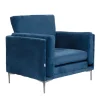 Store Fotel Sametti W Tkaninie Granatowy 96X81X65 Cm Fotele