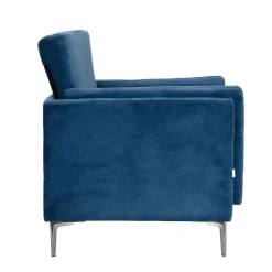Store Fotel Sametti W Tkaninie Granatowy 96X81X65 Cm Fotele