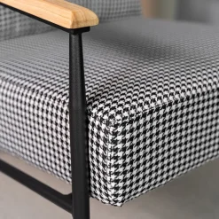 Flash Sale Fotel Veludo Bialy W Czarna Pepitke 71X70X83 Cm Fotele
