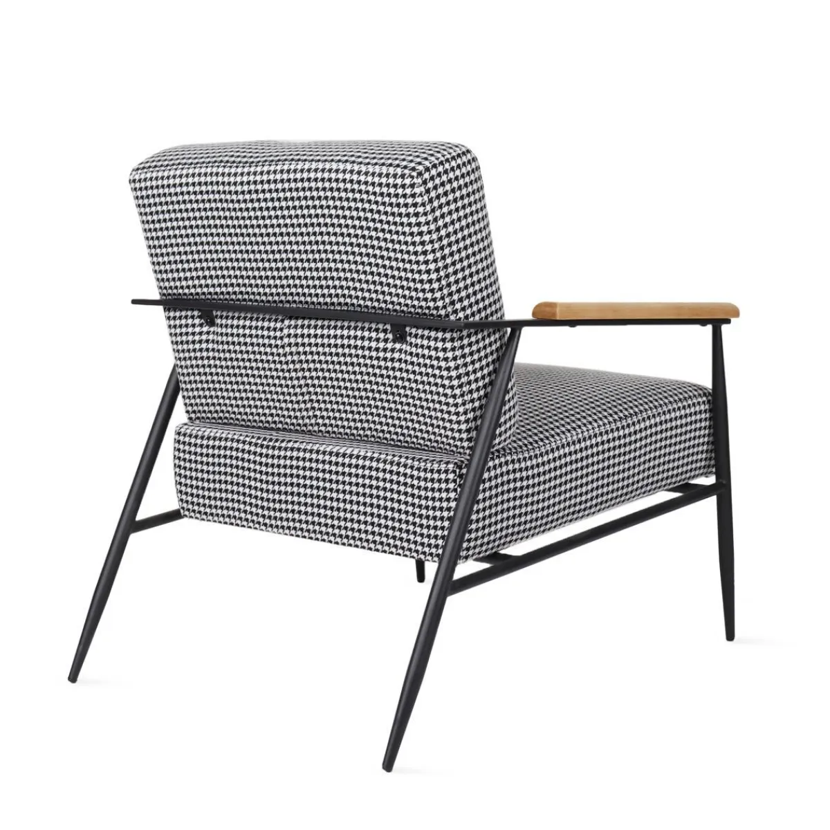 Flash Sale Fotel Veludo Bialy W Czarna Pepitke 71X70X83 Cm Fotele