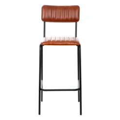Hot Hoker Lumbar W Obiciu Ze Skory Bawolej Brazowe 46X54X103 Cm Krzesła