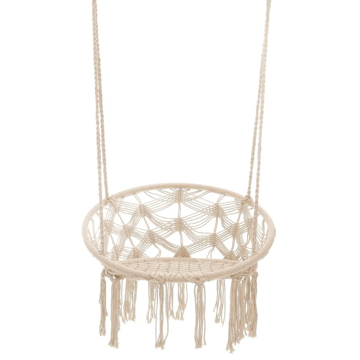 Best Sale Hustawka Circle Doira Makrama Bezowa 82X60X115-138 Cm Hustawki Na Balkon